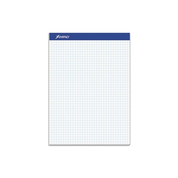 Ampad/ Of Amercn Pd&Ppr Ampad, QUAD DOUBLE SHEET PAD, 4 SQ/IN QUADRILLE RULE, 8.5 X 11.75, WHITE, 100 SHEETS 20210 - main